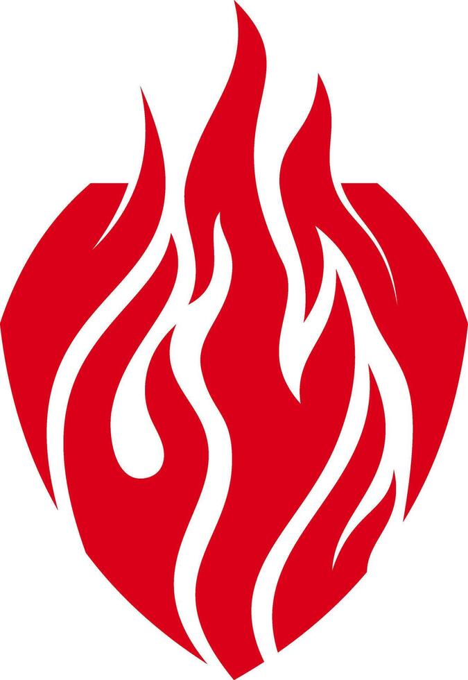 Shield and Fire Combination Logo Design vector