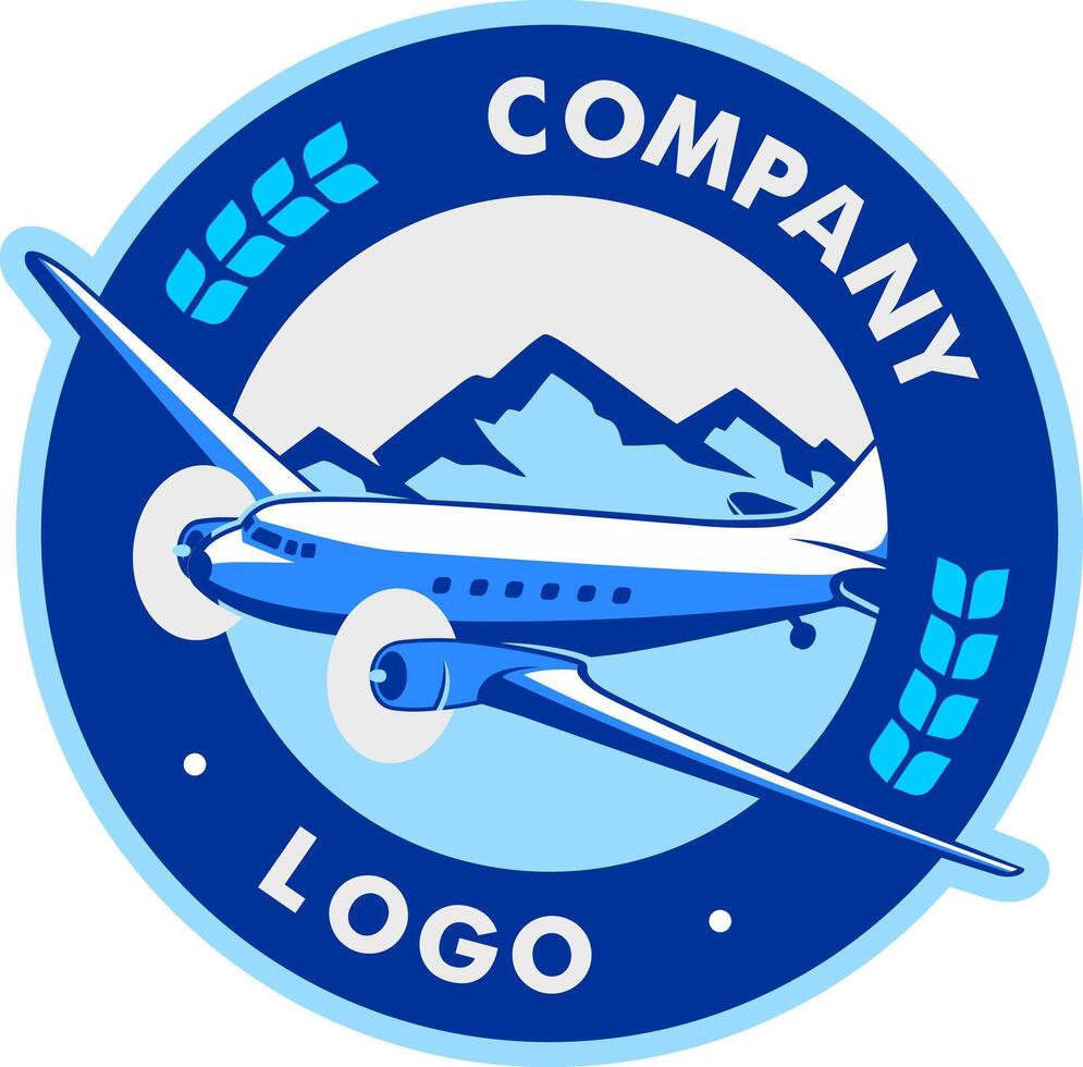 Retro Airplane Emblem Logo Design vector