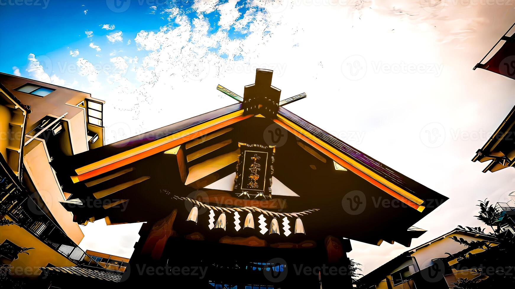 Toyose Shrine, Yaguchi Shrine, Ota Ward, Tokyo, Japan It was founded in 1358 as a shrine to enshrine the murdered military commander Nitta Yoshioki and his retainers who were also killed in battle. photo