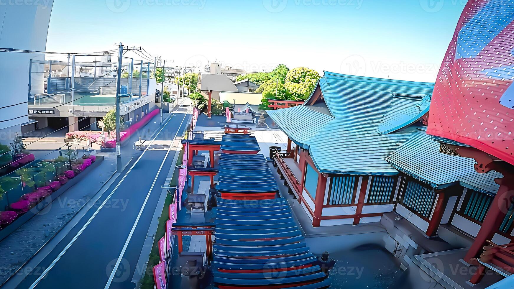 Inari Shrine,Anamori Inari Shrine in Haneda, Ota Ward, Tokyo, Japan.Inari Shrine is one of the most representative shrines in Tokyo, and has a history of being enshrined within Haneda Airport photo