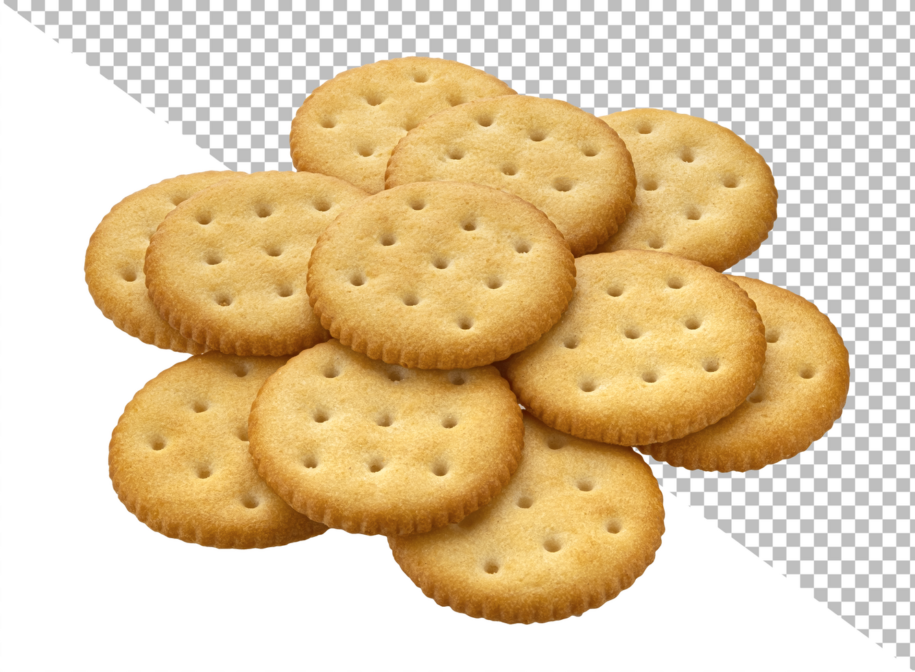 Round cracker isolated on white background psd