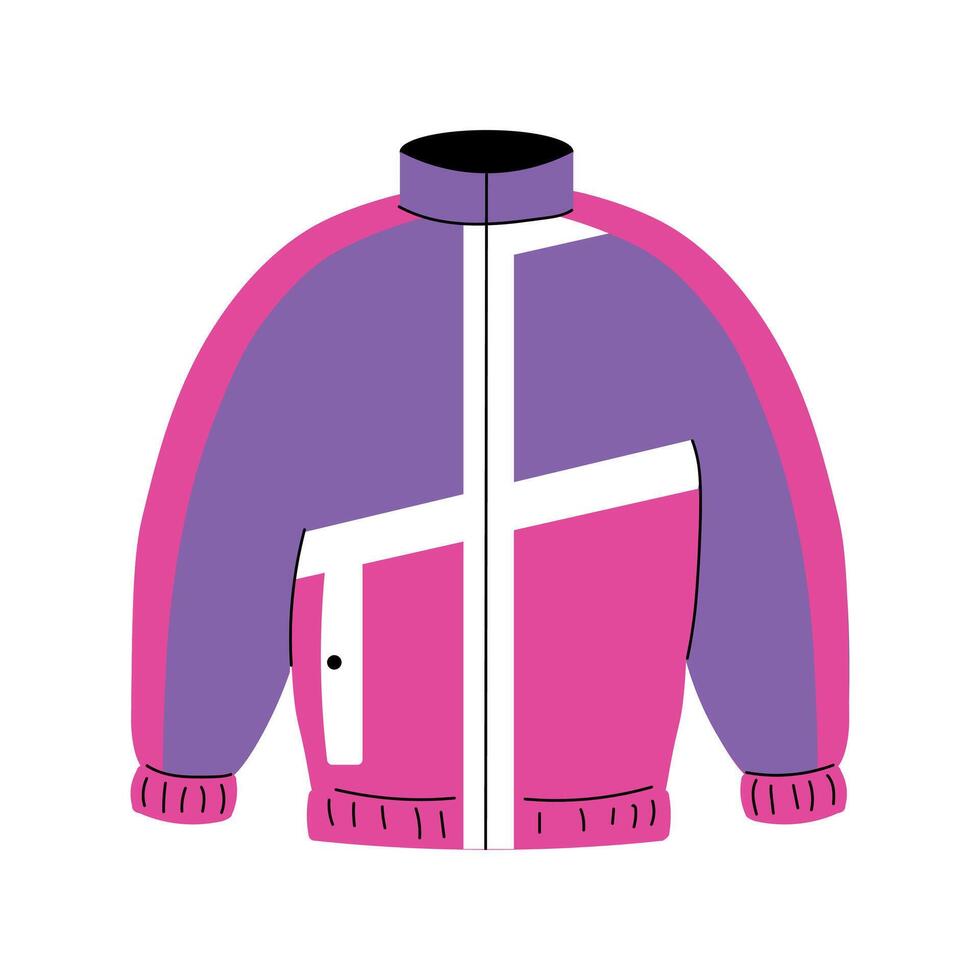 Street clothes in the style of the 90s. Back to the 90s. Neon windbreakers on a white background. illustration vector