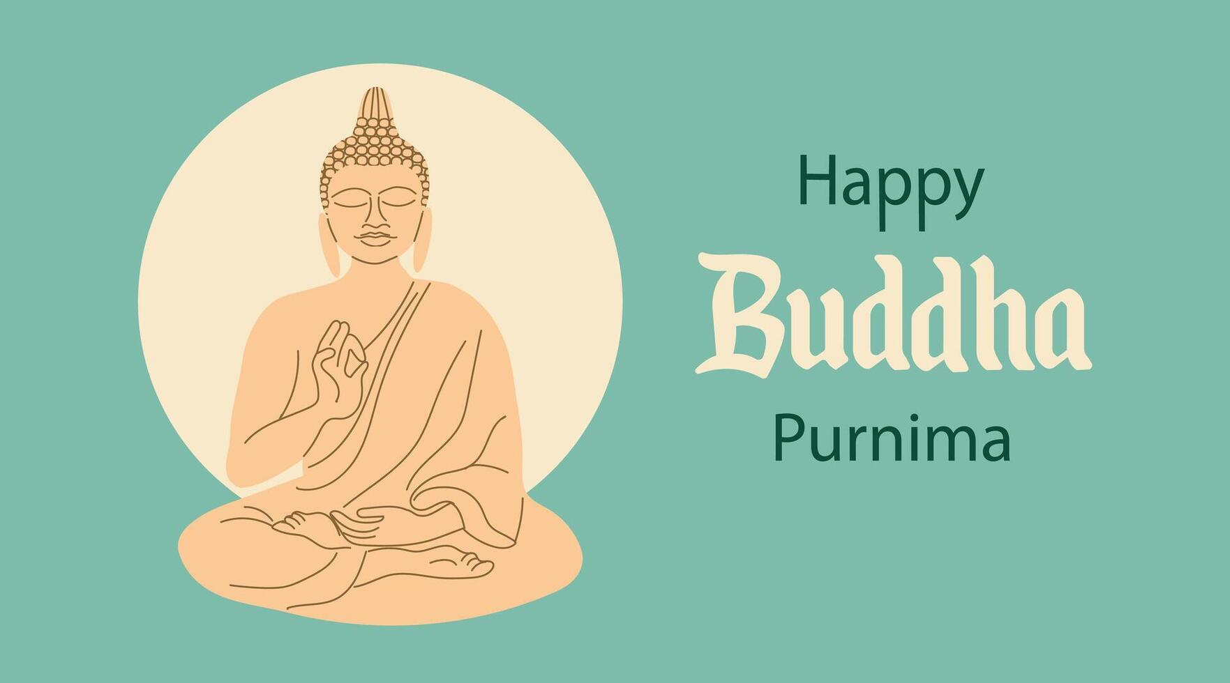 Happy Vesak Day, Buddha Purnima wishes greeting illustration. Posters, banners, greetings and print design. vector