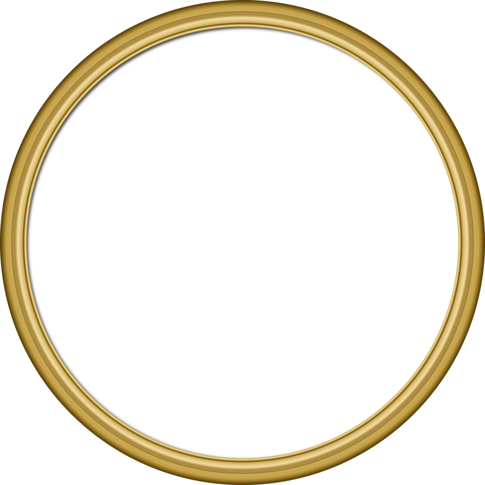 Transparent circle golden photo frame png