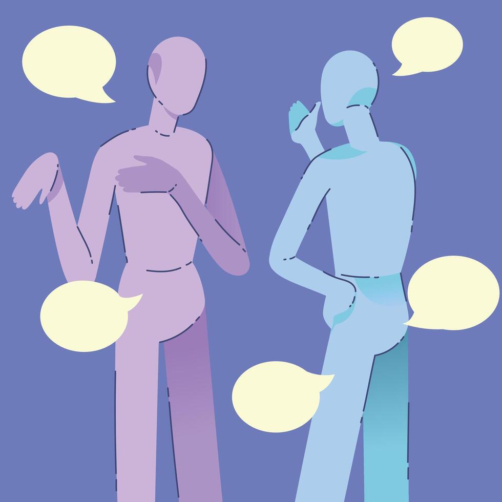 sketch of people talking illustration vector