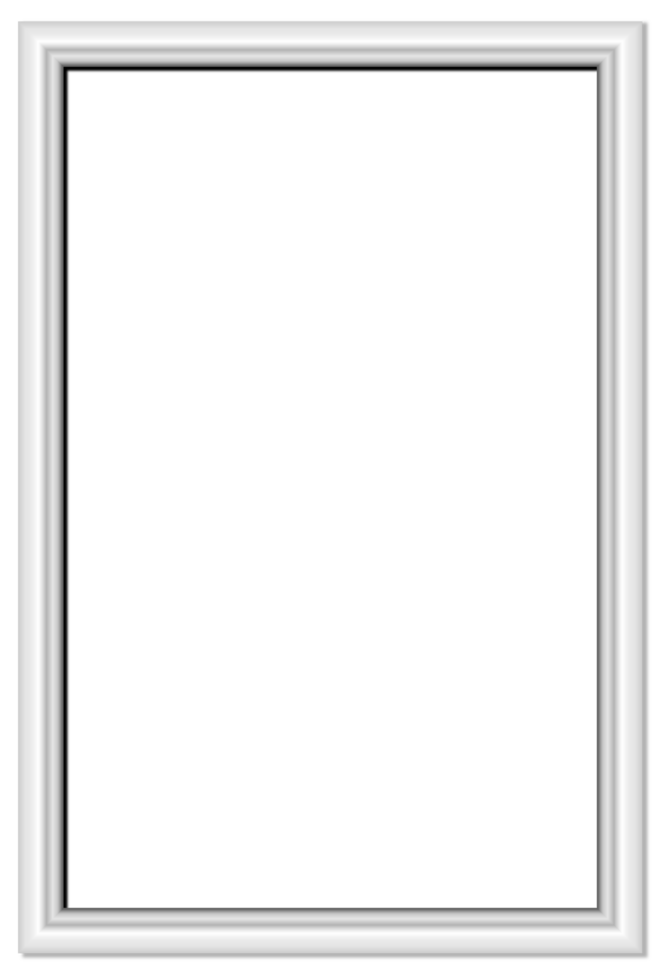 Shiny white vintage frame isolated on transparent background, designing elegant png