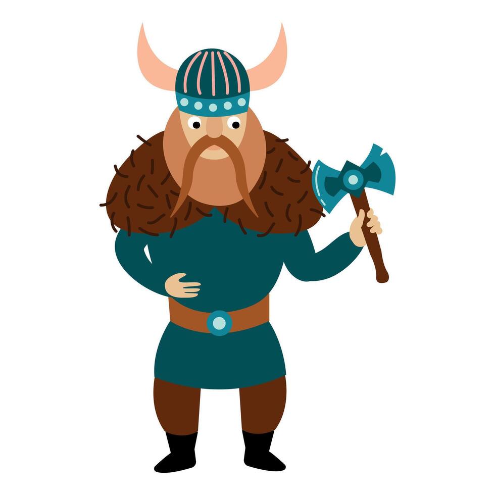 Viking on an isolated white background. vector
