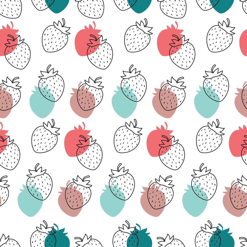 Summer seamless pattern with strawberries. policy vector