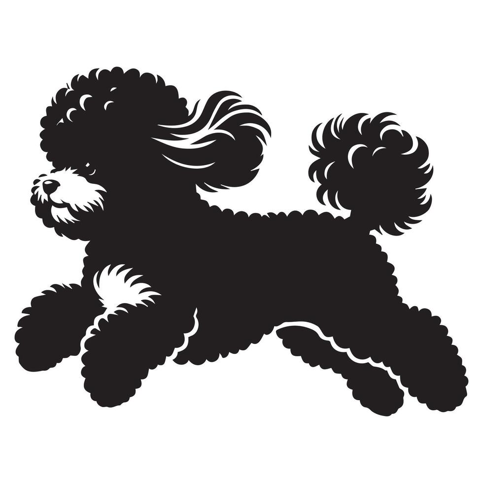 illustration of A Bichon Frise Snap the dog running or jumping vector
