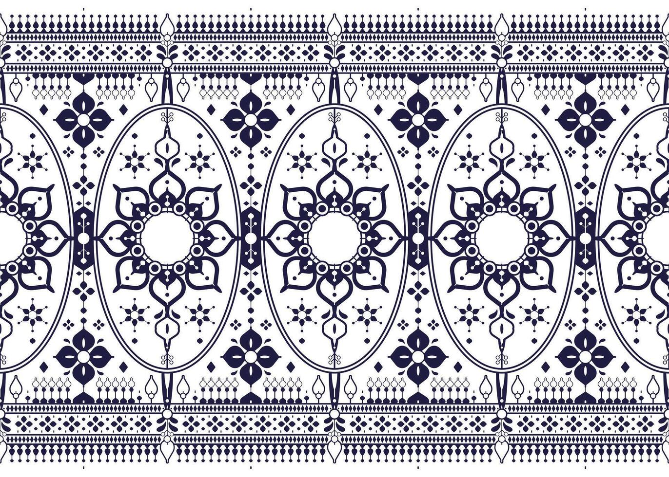 geometric and mandalas ethnic fabric seamless pattern design for cloth carpet batik wallpaper background wrapping etc. vector