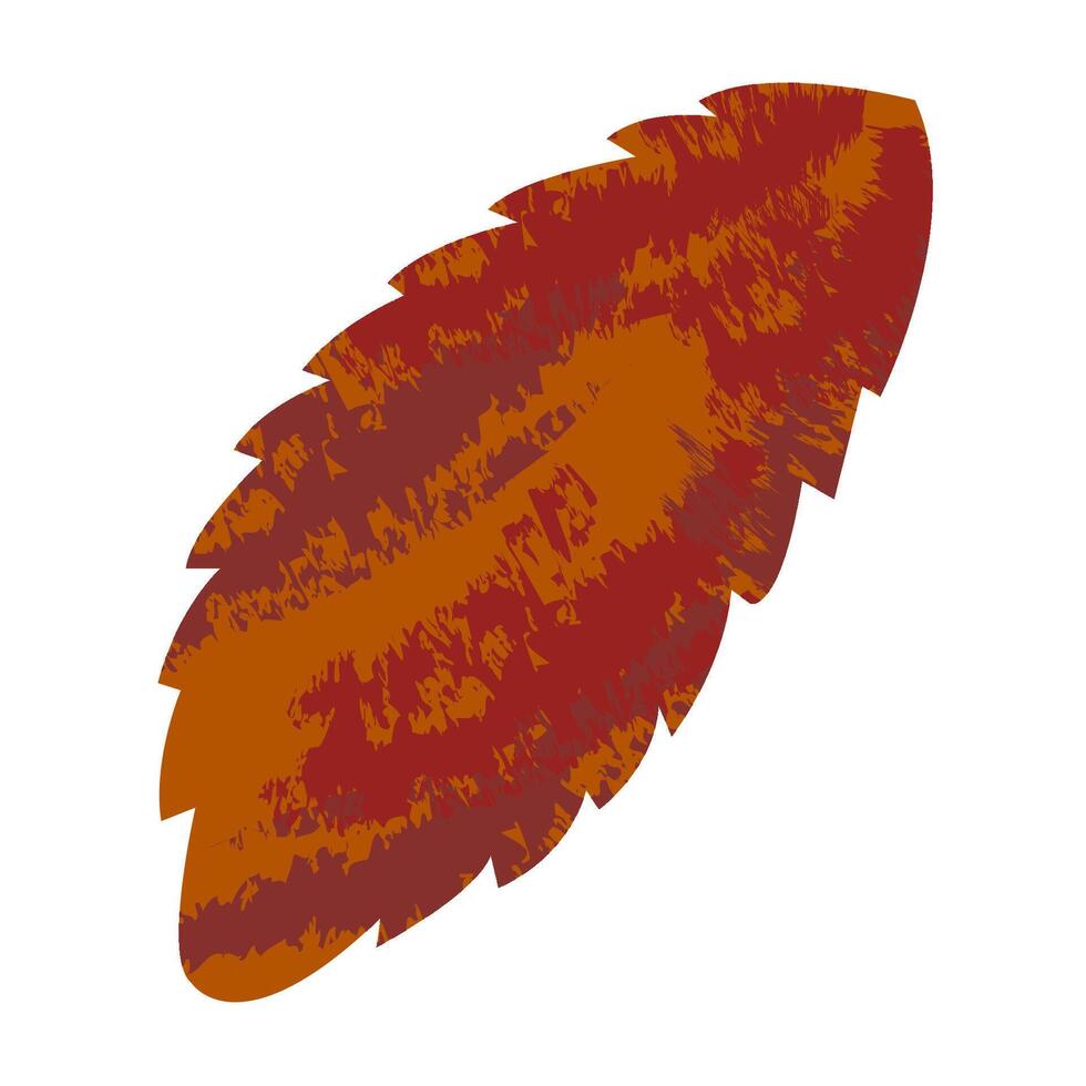 Orange autumn leaves flat isolated illustration on white background Abstract design handmade fall holiday print on fabric and paper greeting decorations discount sale vector