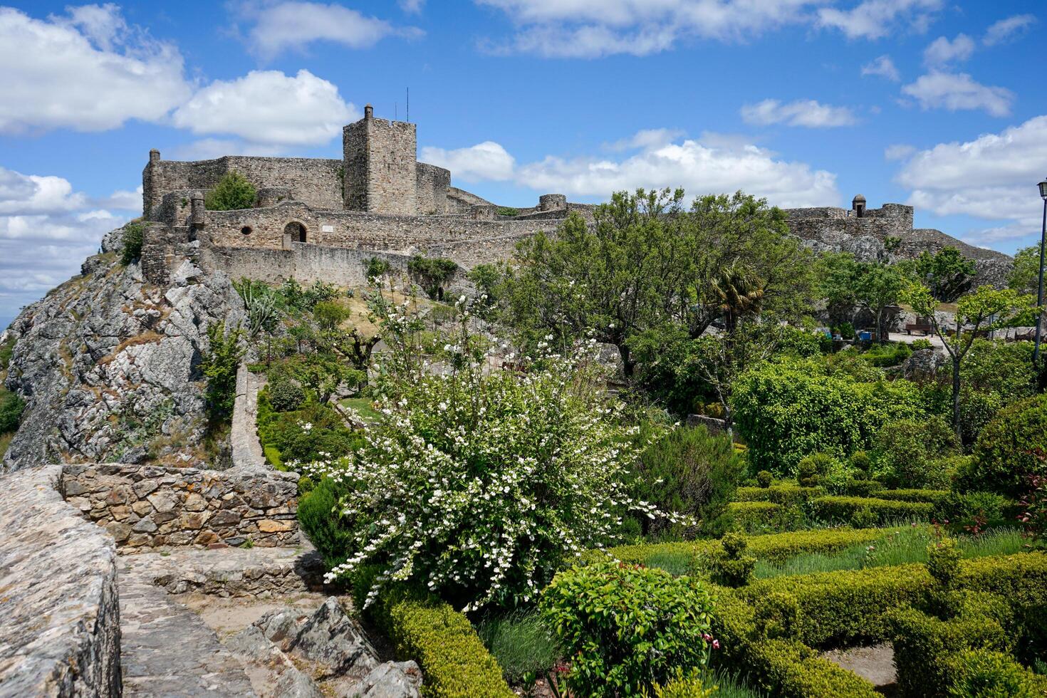 Marvao, Portugal. May 19, 2024. The majestic Marvao Castle in Portugal from various angles, highlighting its historic architecture and panoramic views over the Alentejo landscape. photo