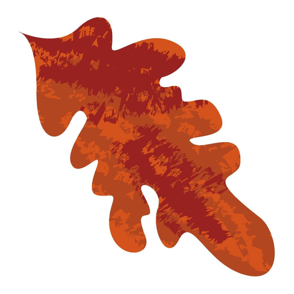 Orange oak autumn leaves flat isolated illustration on white background Abstract design handmade fall holiday print on fabric and paper greeting decorations discount sale vector