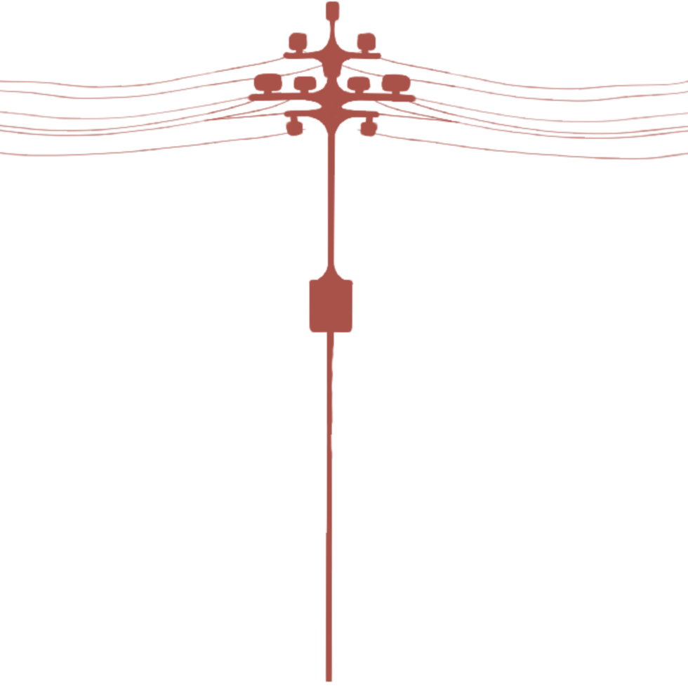 Electrical poles and wires png