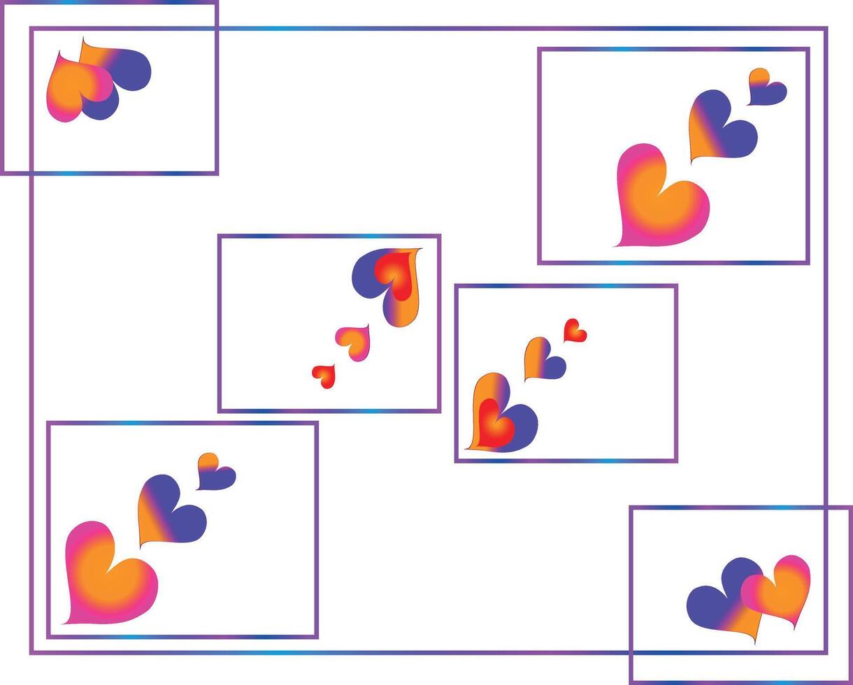 heart design Love will save the world. Holiday abstract background with colorful hearts. Valentine's Day vector