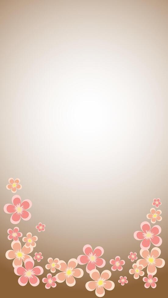 Light brown background with flowers. Banner for internet, mobile screen. vector