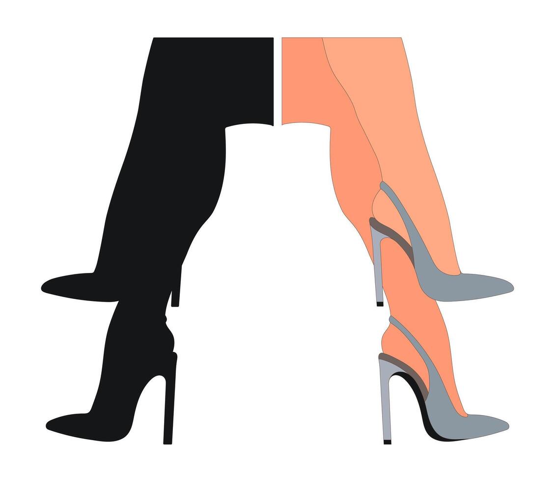Sketchy image of the silhouette of womens shoes. Shoes stilettos, high heels vector