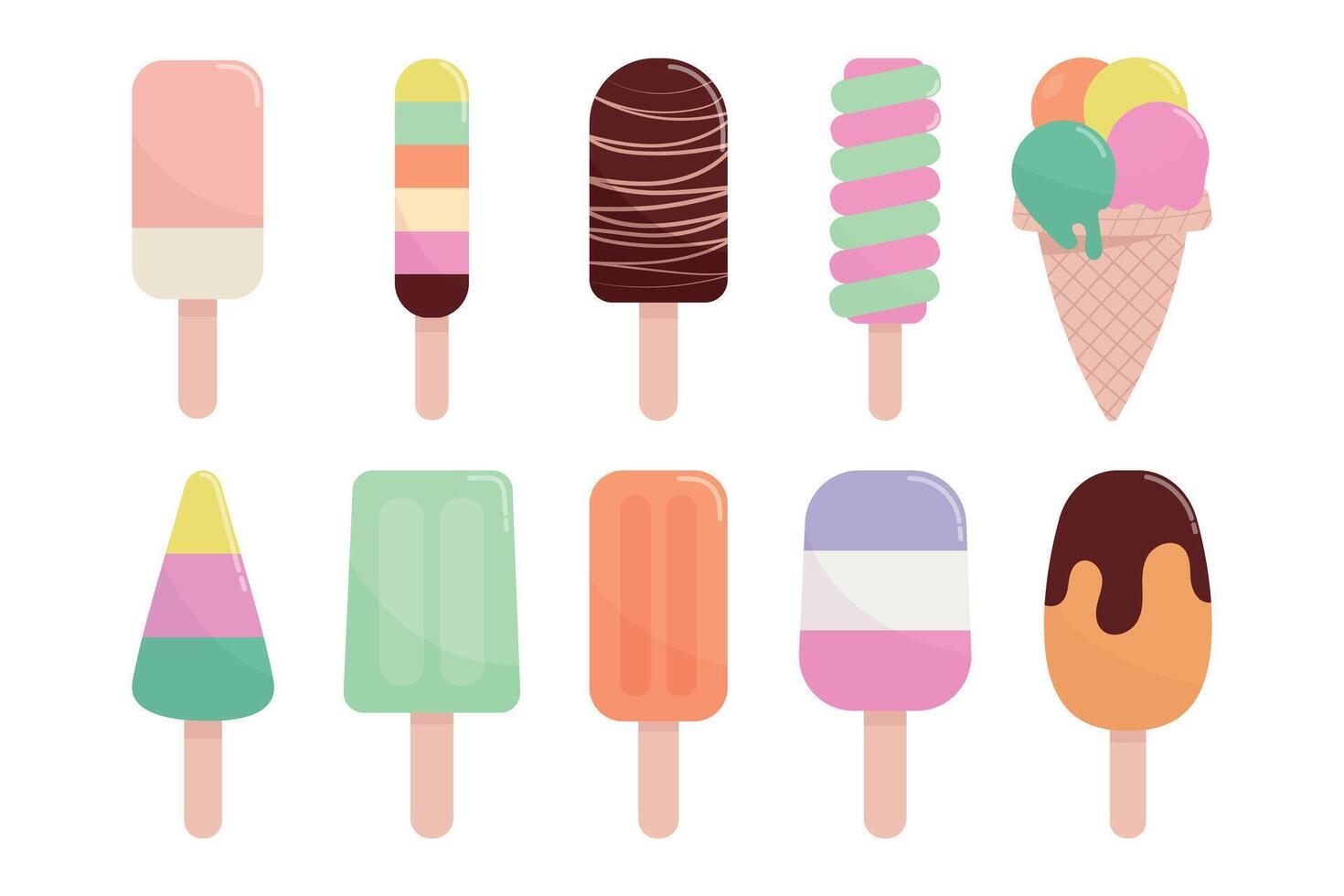 Ice cream set. vector
