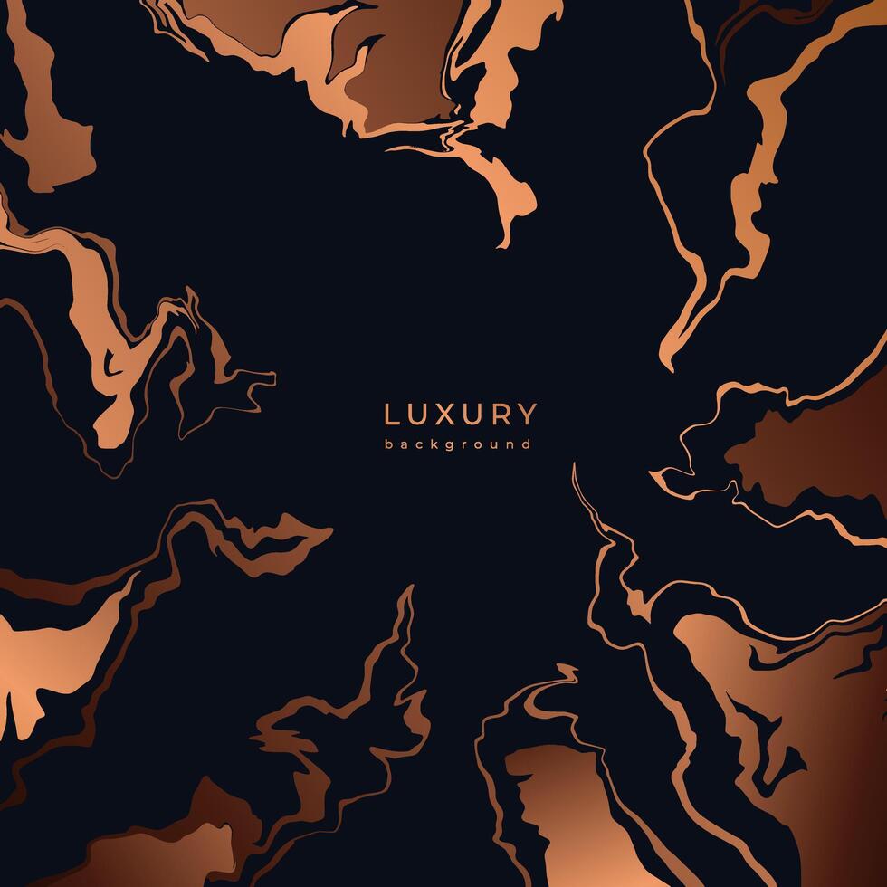 Luxury golden marbled banner for social media. Gold marble on black background. Shiny bronze veins of marble vector