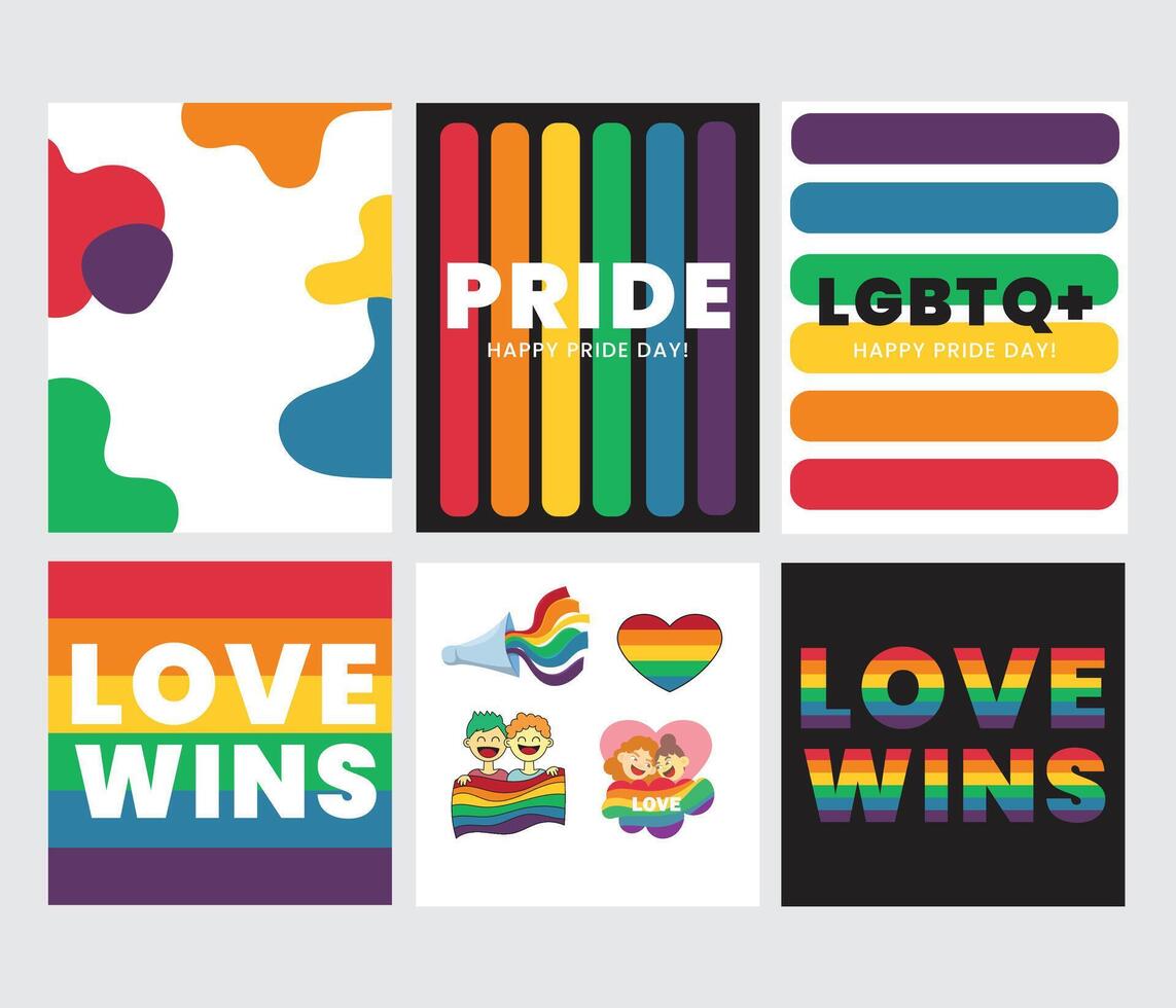 Pride day social media post illustration vector