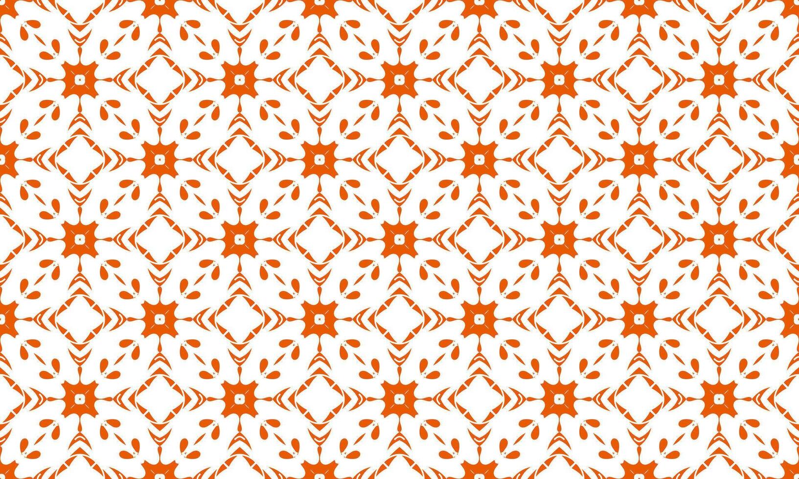 Abstract floral seamless Thai pattern, orange and white modern shape for design, porcelain, chinaware, ceramic, tile, ceiling design, texture, wall, paper and fabric. vector