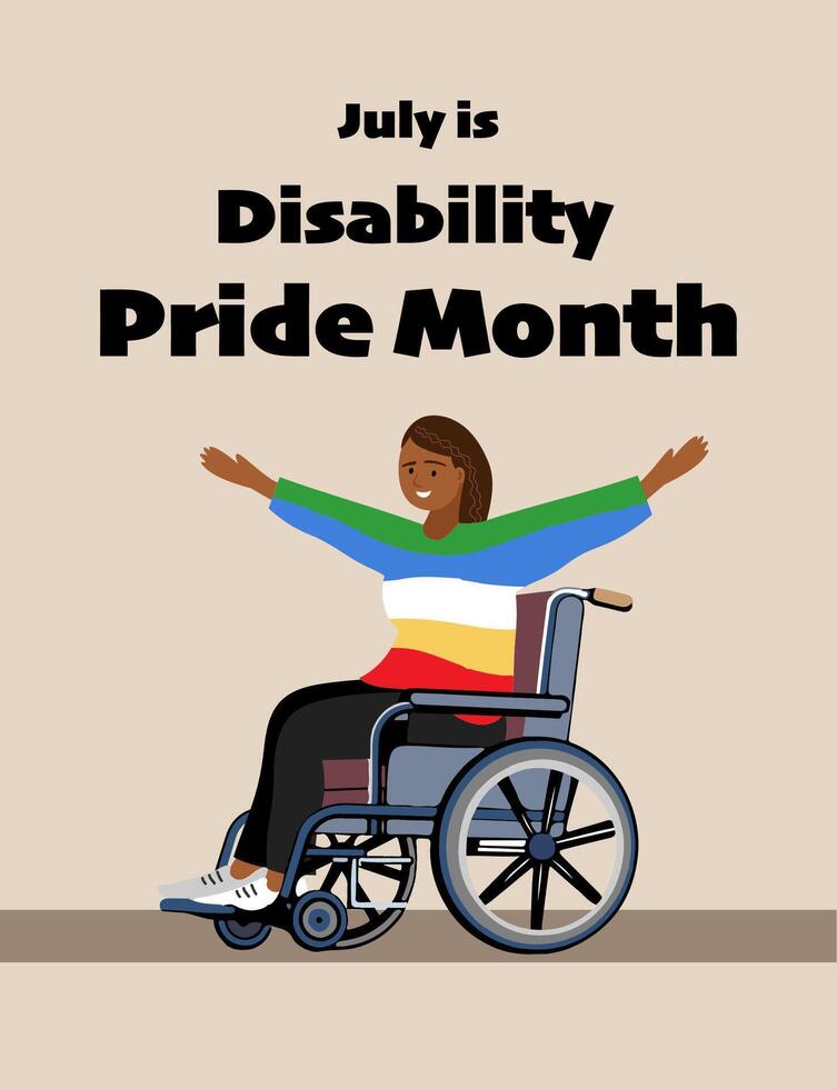Disability Pride Month observed every year in July. Template for background, banner, card, poster vector