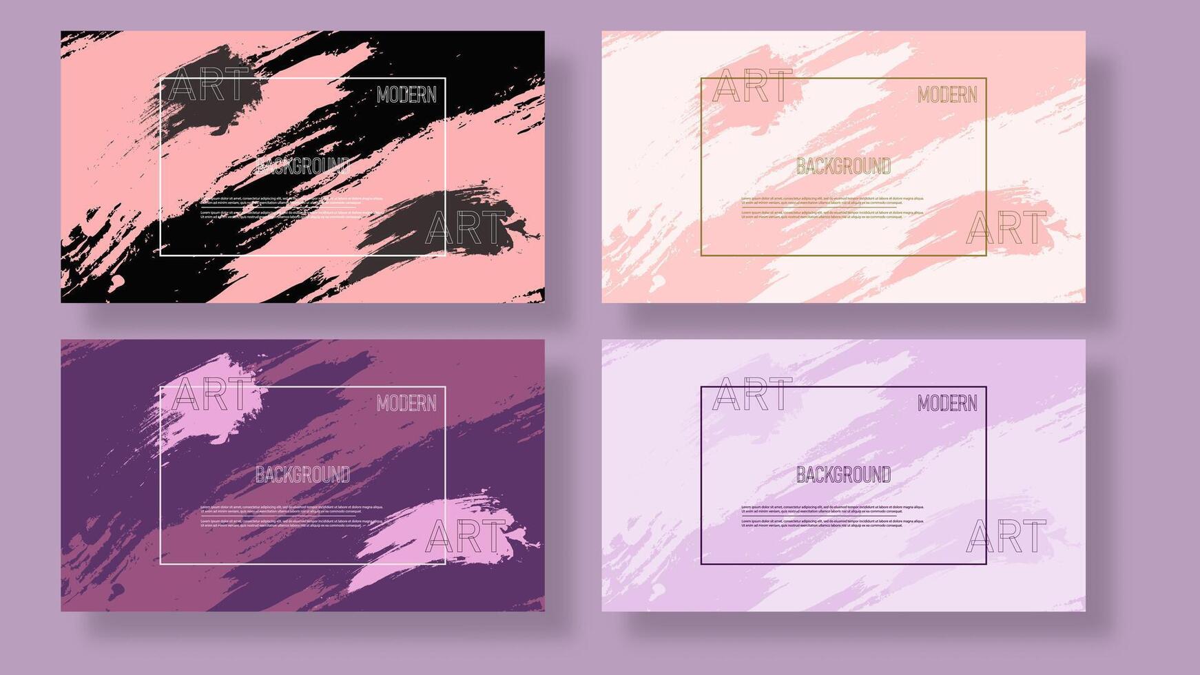 Watercolor Paint Flat Background Set. Grunge Brush Stroke. Creative Pastel Fashion Card Template. Hand Drawn Poster. Artistic Landing Page. Ink Texture Paper Banner. Graphic Invitation. vector