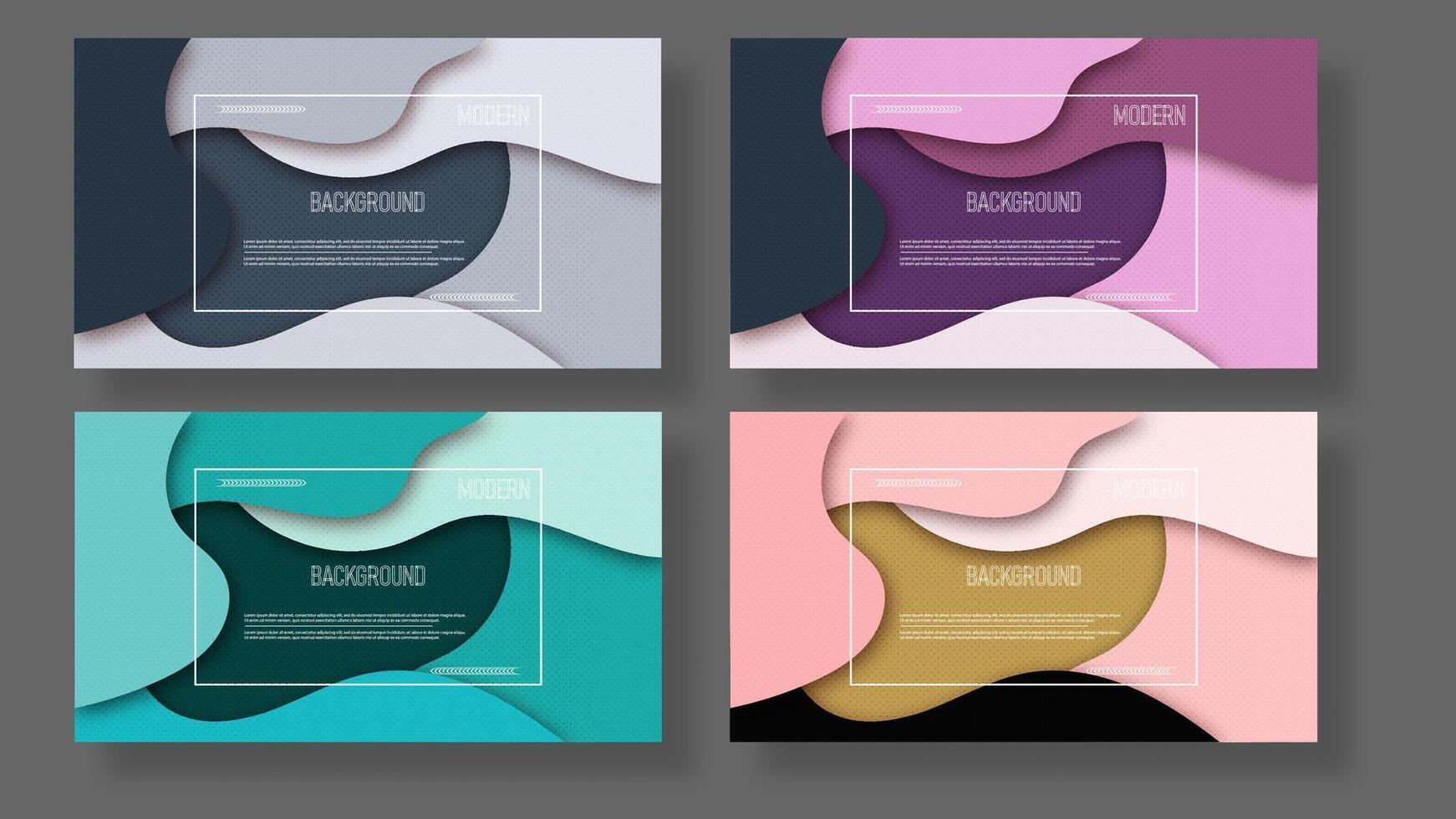 Liquid Background Motion Graphic Set. Fluid Art Futuristic Wallpaper Concept. Poster Template Layout Design. Living Coral Trend Presentation. Dynamic Banner or Cover Illustration. Cool Wavy Flat. vector