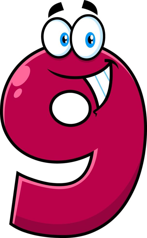 Funny Yellow Number Zero 0 Cartoon Character vector