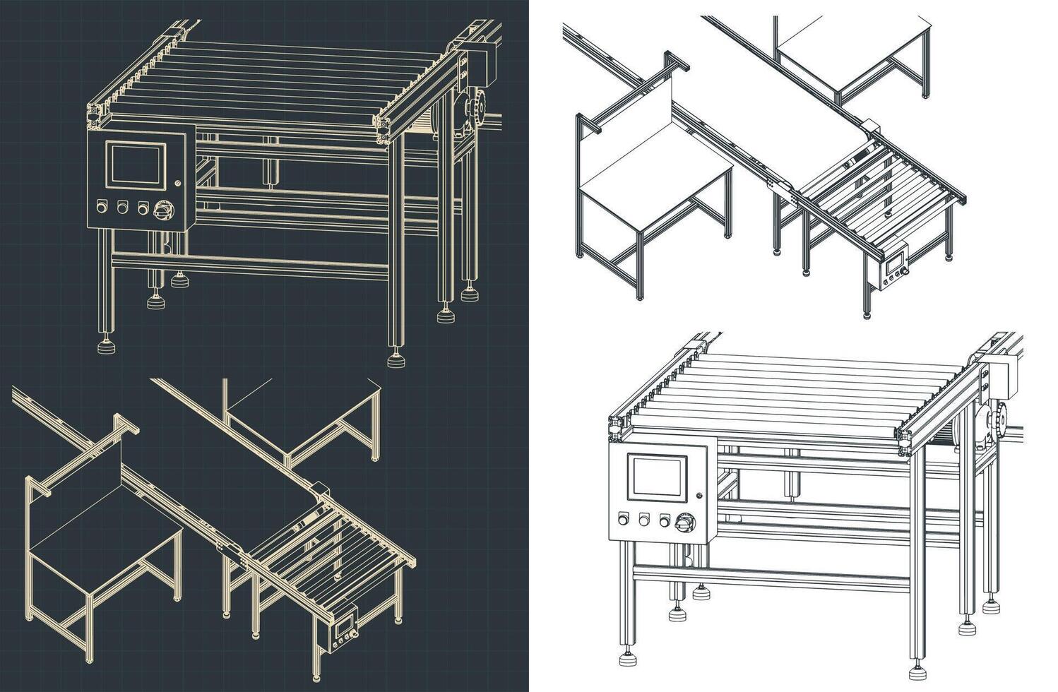 Conveyor section close up vector
