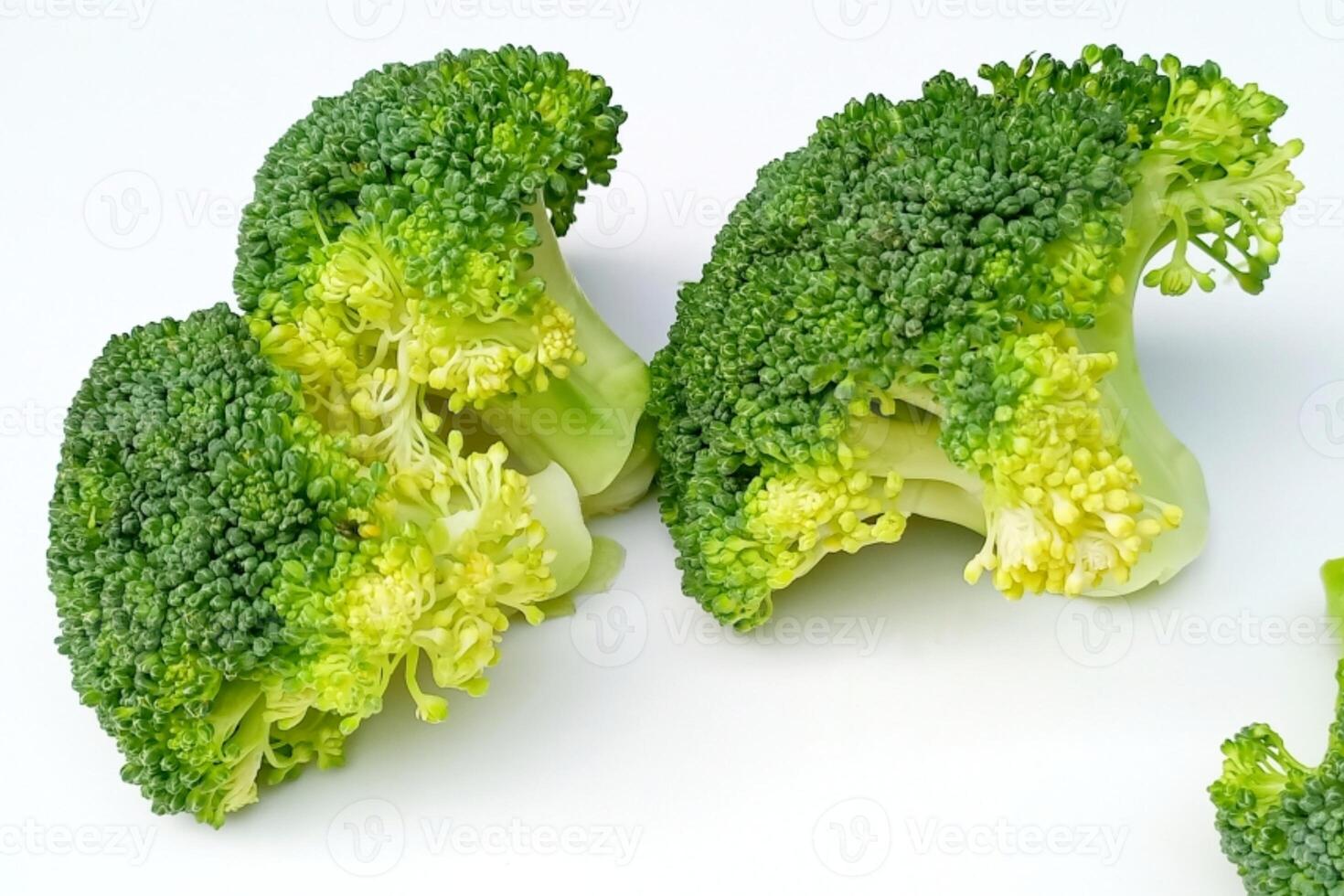 Fresh broccoli isolated on white background photo