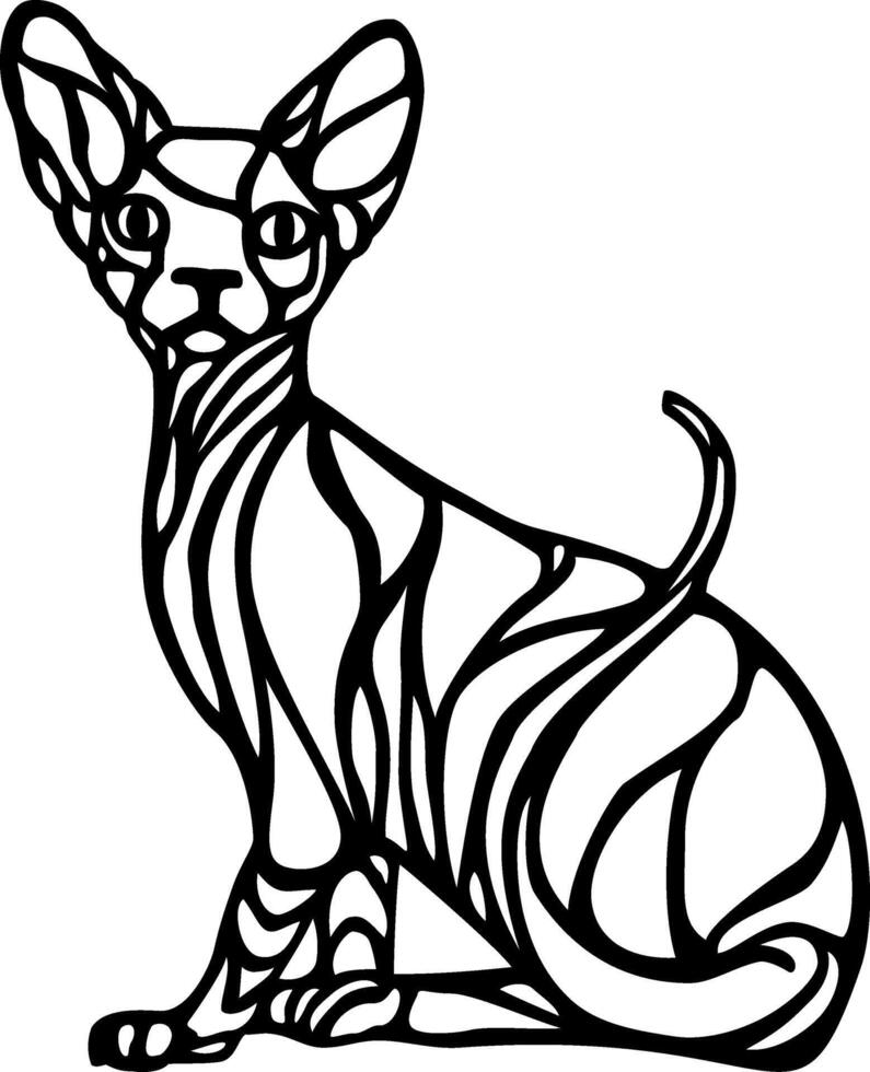 Cat. Sphynx breed of cat. vector