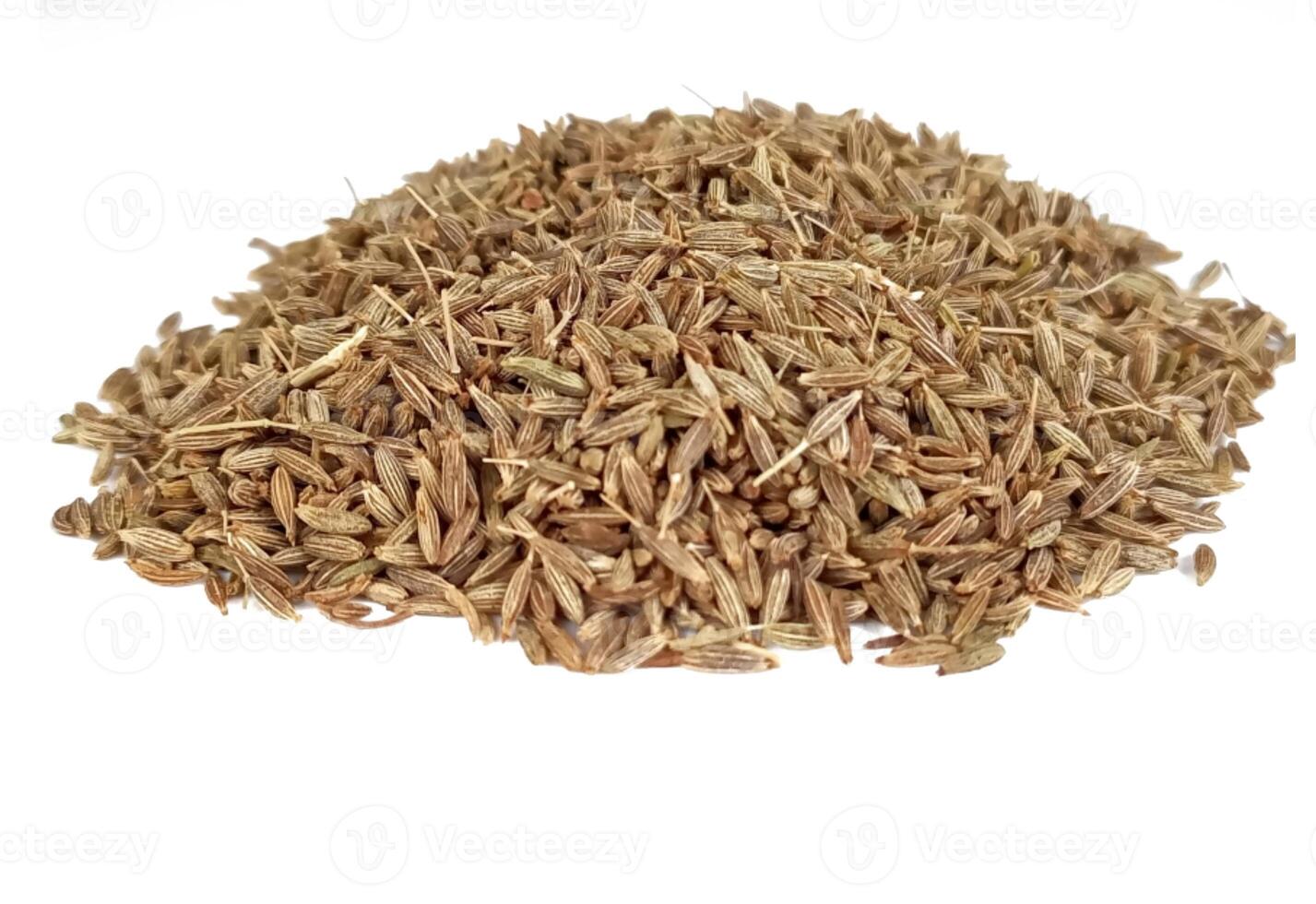 Cumin seeds isolated on white background photo