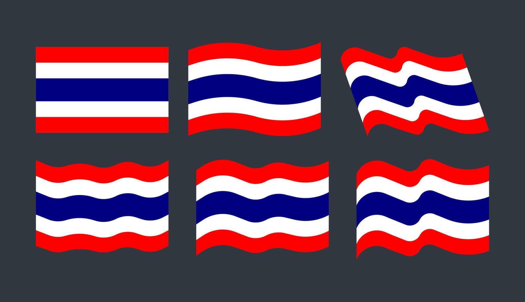 Flat illustration of the Thai flag. vector