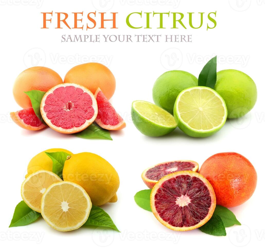 Collage of fresh citrus photo