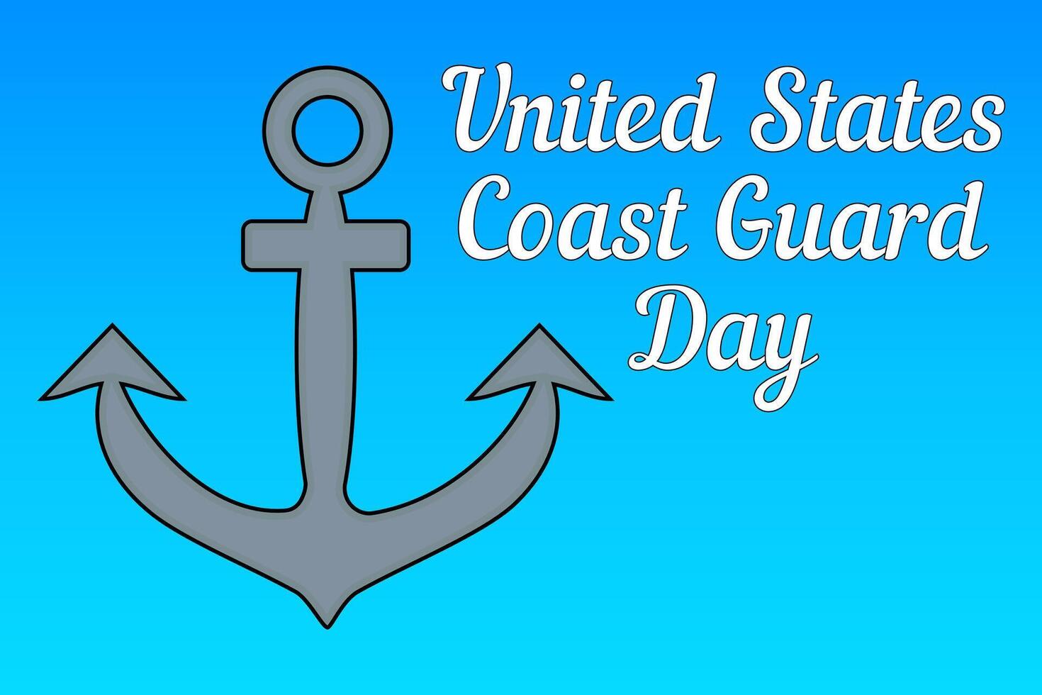 Patriotic design for United States Coast Guard Day featuring an anchor. Ideal for holiday celebrations, posters, and event promotions. vector