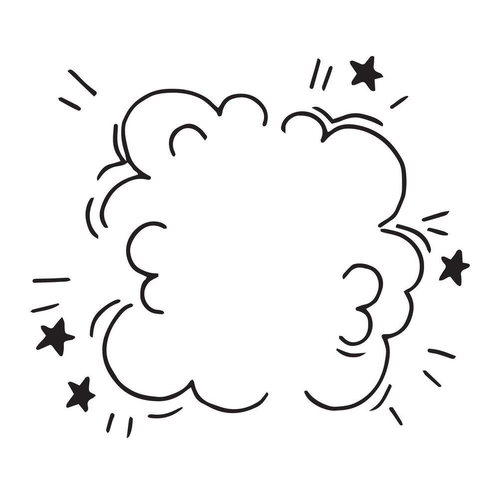 Explosive drawing. Black and white drawing in sketch style, vintage graphic vector
