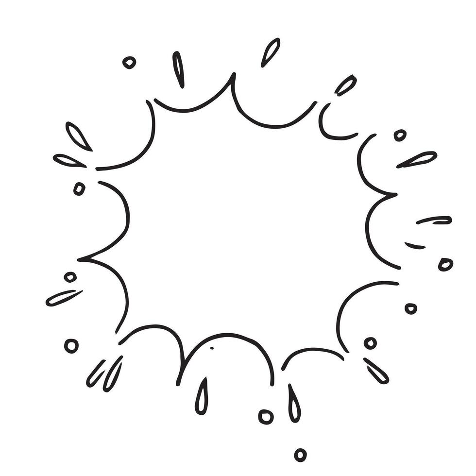 Explosive drawing. Black and white drawing in sketch style, vintage graphic vector