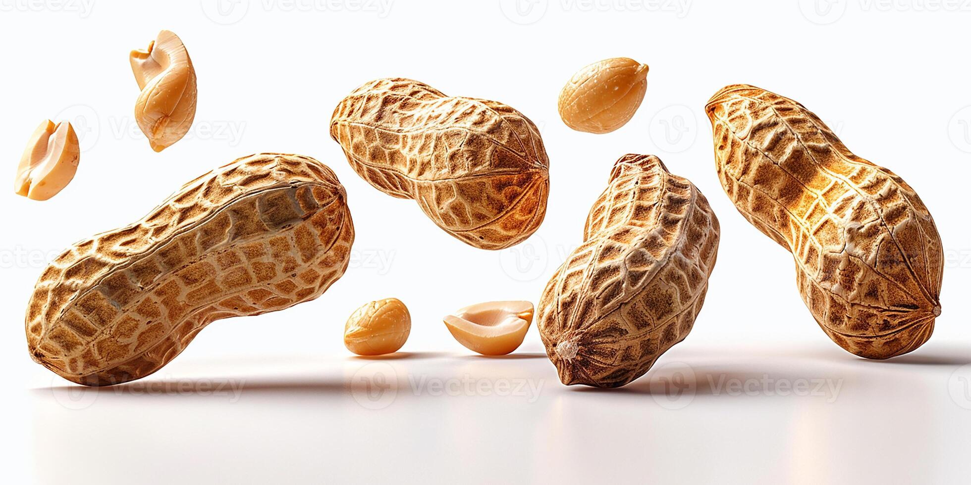 peanuts on white background photo