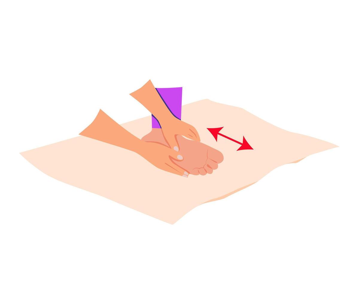 Leg myofascial release exercise. Relaxing exercises for legs. Rehabilitation exercises for legs. vector