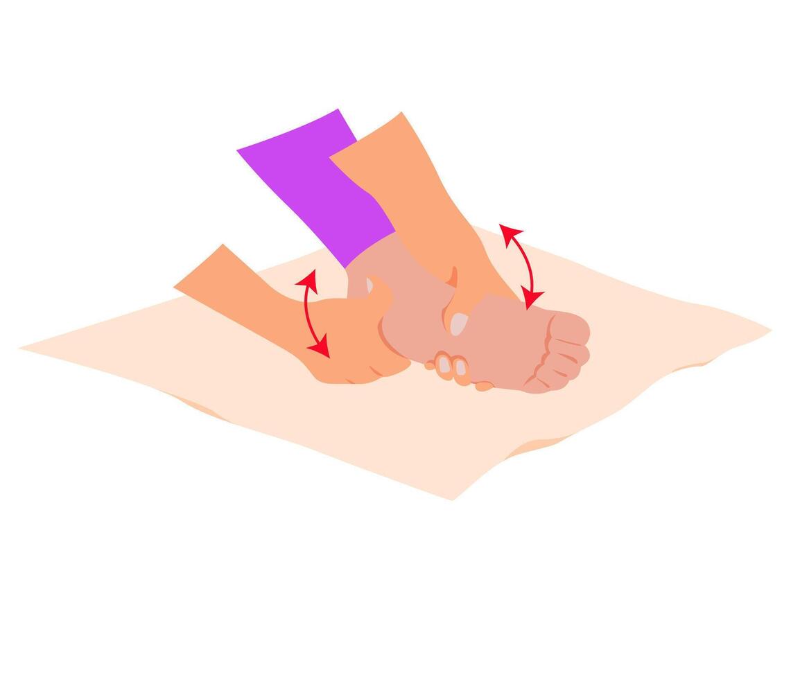 Leg myofascial release exercise. Relaxing exercises for legs. Rehabilitation exercises for legs. vector