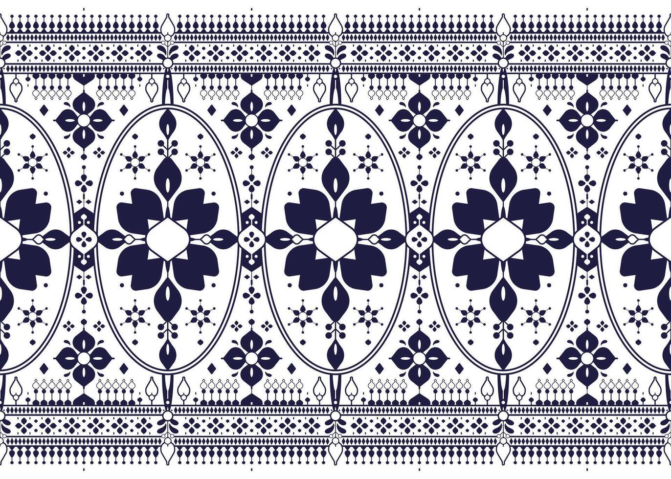 geometric ethnic fabric seamless pattern on White background, design for cloth, carpet, batik, wallpaper, wrapping etc. vector