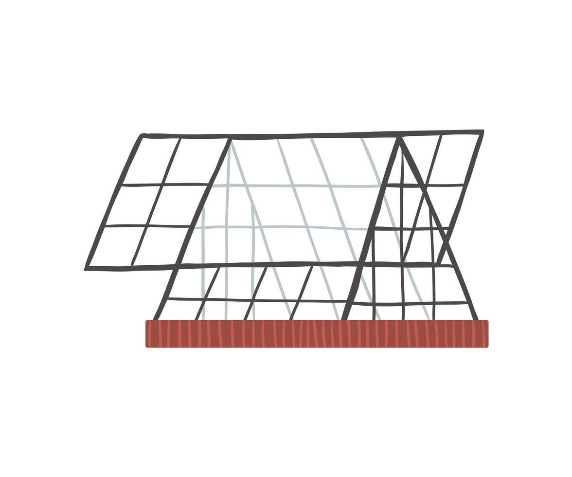The greenhouse for plants is drawn by hand. illustration in flat style. vector