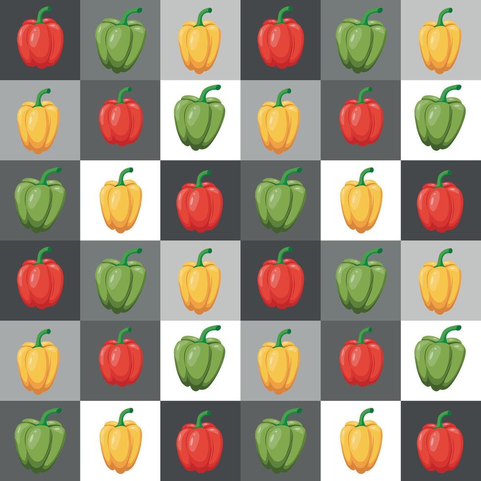 Seamless pattern with bell pepper. illustration vector