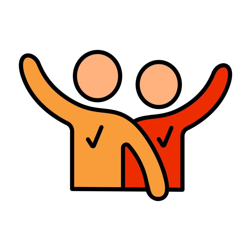 Team success line icon. People, victory, teamwork, achievement, group, collaboration, support, partnership, success, celebration, goal, accomplishment, alliance, community, friendship, cooperation vector