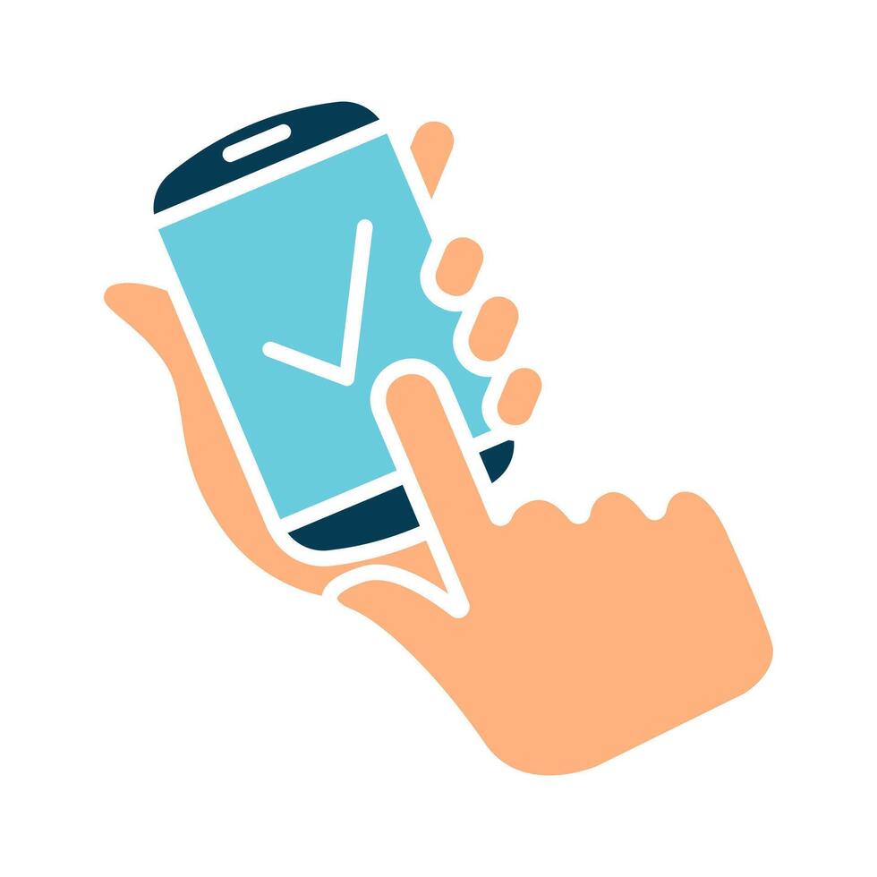 Mobile verification line icon. Person, smartphone, checkmark, user, authentication, approval, identity, mobile app, confirmation, secure, access, technology, digital verification, account, profile vector