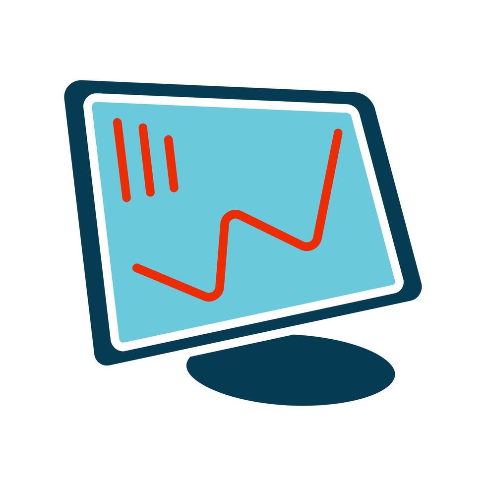 Data analysis line icon. Monitor, graph, data, analysis, statistics, analytics, research, report, trends, information, metrics, performance, chart, visualization, business, finance, market analysis vector