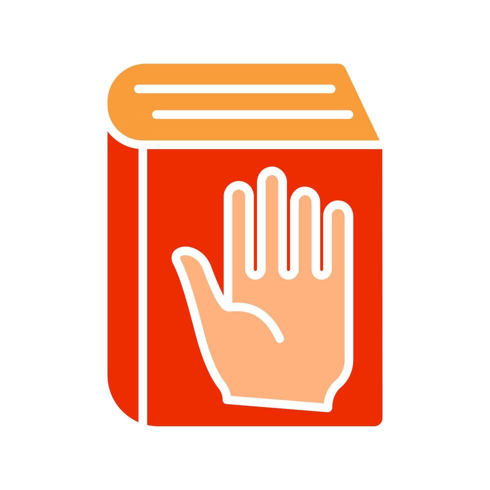 Oath book line icon. Book, hand, promise, swearing-in, oath, pledge, commitment, truth, law, justice, ceremony, official, integrity, honesty, vow, declaration, statement, legal, allegiance vector