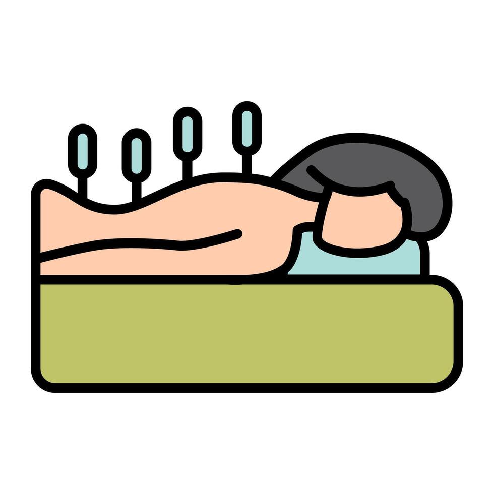Acupuncture therapy line icon. Needles, body, traditional, Chinese medicine, healing, wellness, holistic, treatment, therapeutic, back, pressure points, session, relaxation, balance, health vector