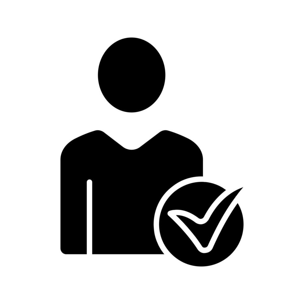 User verification line icon. Profile, checkmark, approval, authentication, identity, validation, account, membership, access, secure, accepted verified, confirmation, user, identity proof, eligibility vector